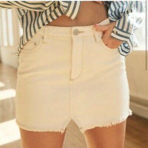 BDG Off-White Denim Mini Skirt